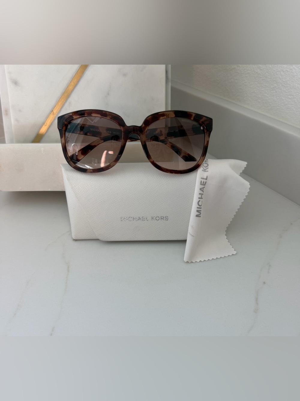 Michael Kors Women’s Tortoiseshell Sunglasses with Brown Gradient Lenses